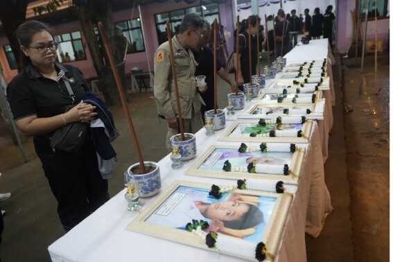 Bodies of the children and teachers who died in a Thai school bus fire returned home for funeral