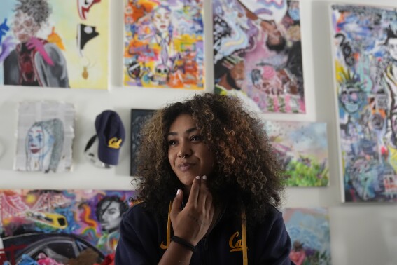 Cal guard Jayda Noble paints custom shoes to express her artistic side when she leaves the court